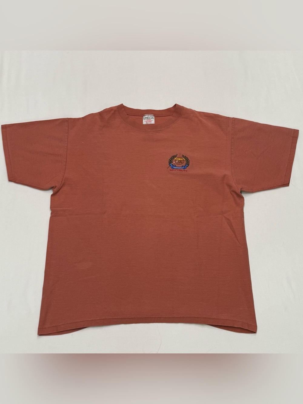 Vintage 90s Single Stitch Historic Gettysburg Striped Short Sleeve Tee Adult XL